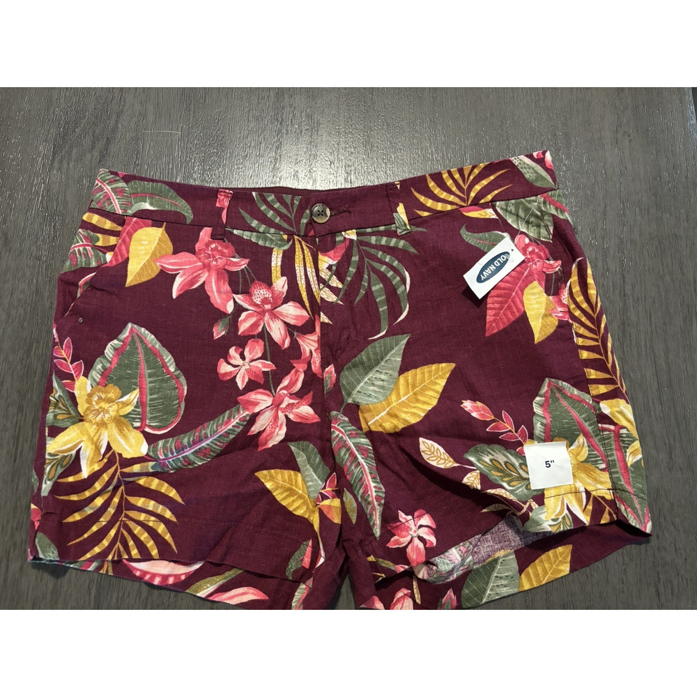 NWT Old Navy Women's Everyday Warm Floral Khaki/Chino Shorts Size 14